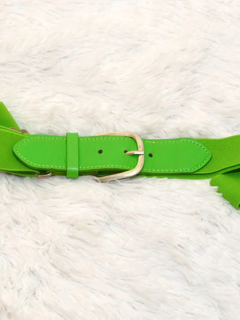 Vibrant Lime Green Elastic Baseball/Softball High Waist Retro Stretch Belt